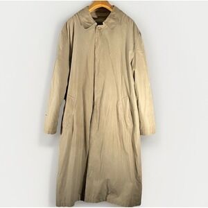 London Fog Vintage Men's XL Trench Coat Beige Removable Liner Classic Outerwear